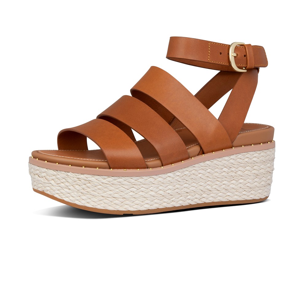 Fitflop Womens Wedge Brown - Eloise Espadrille Sandals - CM6089317